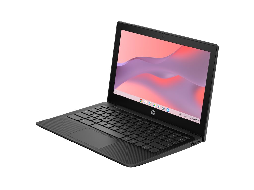 HP Fortis 11 G1m Chromebook - Kompanio 520 2.05 GHz - Chrome OS - Mali-G52 MP2 - 8 GB RAM - 64 GB eMMC - 29.5 cm (11.6") IPS Touchscreen 1366 x 768 (HD) - Wi-Fi 6, Bluetooth - Jet Black - kbd: Deutsch
